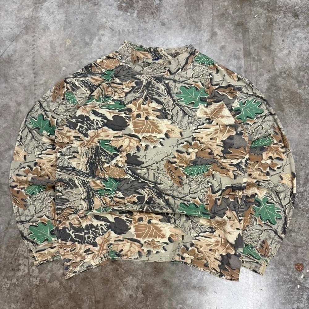 Vintage 90s Advantage Camo Boxy Fit Long Sleeve Size L